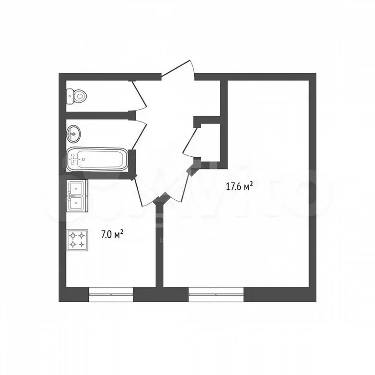 1-к. квартира, 32,1 м, 8/8 эт. - Фото 0
