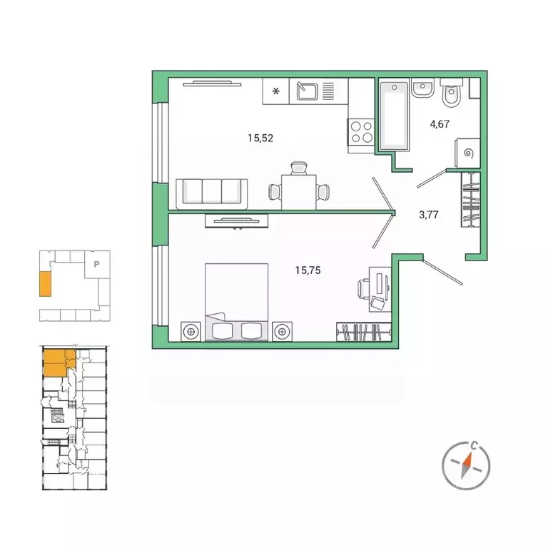 1-к кв. Санкт-Петербург ш. Суздальское, 18к3 (39.6 м) - Фото 0