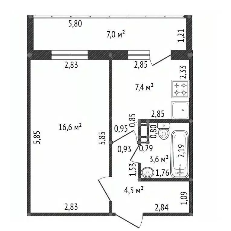 1-к кв. Башкортостан, Уфа ул. Булата Имашева, 9 (39.1 м) - Фото 1