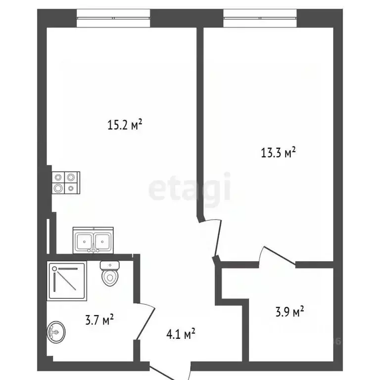 1-к кв. Калининградская область, Калининград Стекольная ул., 39 (40.9 ... - Фото 2