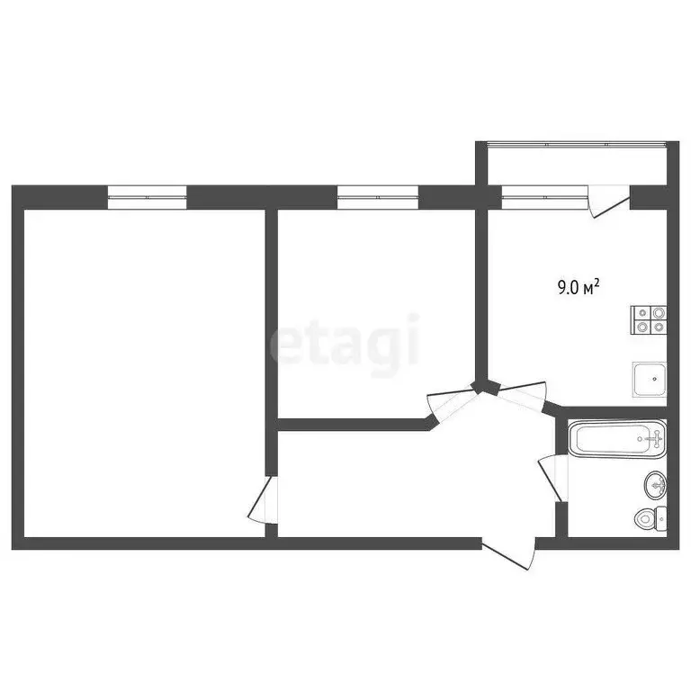 1-комнатная квартира: Нальчик, Кабардинская улица, 230 (37 м) - Фото 1