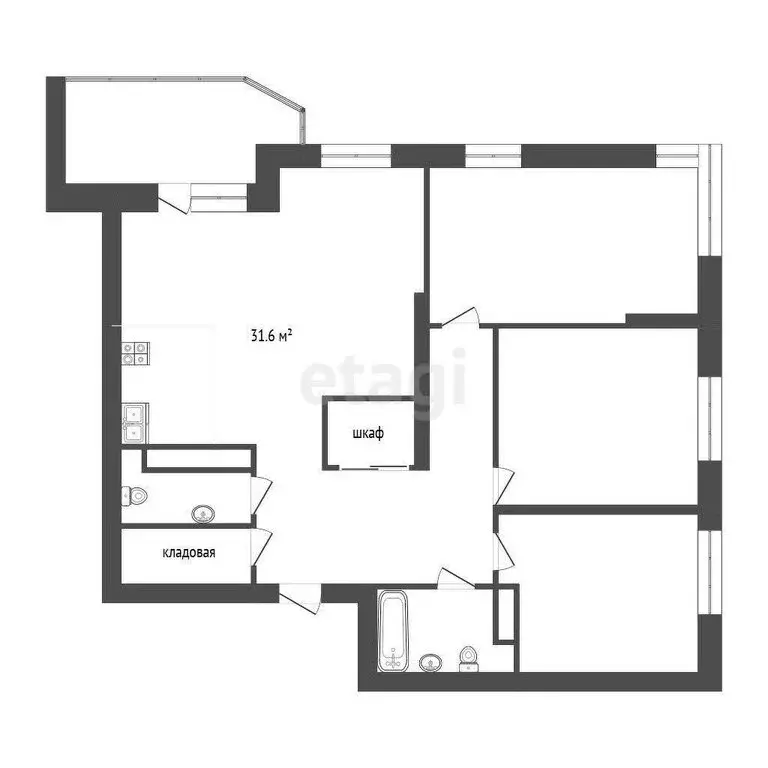3-комнатная квартира: Тюмень, улица Мельникайте, 30к4 (106.8 м) - Фото 1