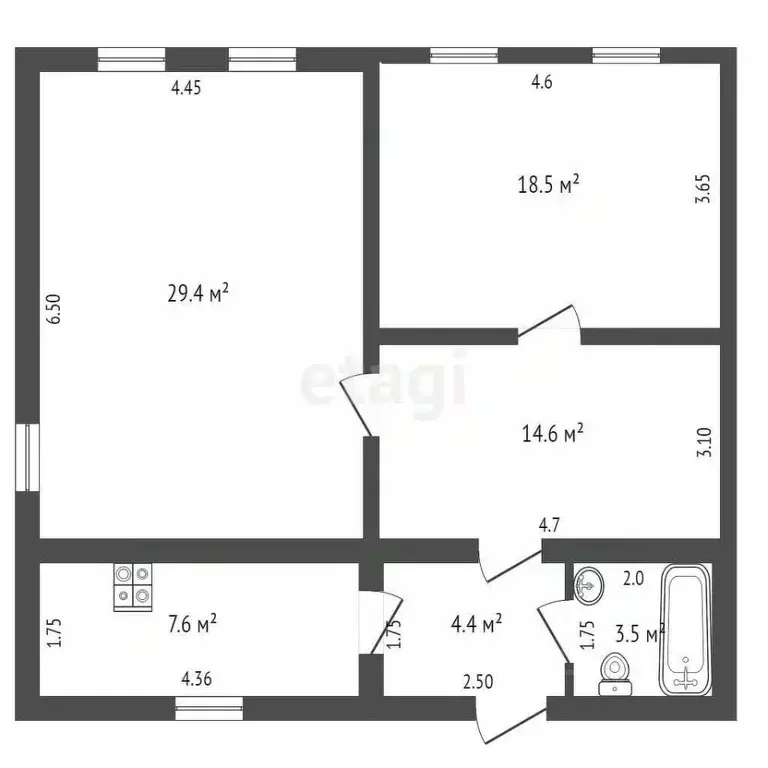 Дом в Мордовия, Рузаевка пер. 5-й Закирпичный, 4 (78 м) - Фото 2