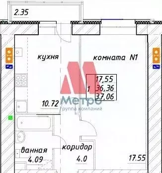 1-к кв. Ярославская область, Ярославский район, Заволжское с/пос, пос. ... - Фото 1