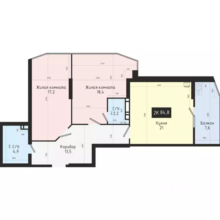 1-к кв. Ставропольский край, Ставрополь № 28 мкр,  (41.7 м) - Фото 1