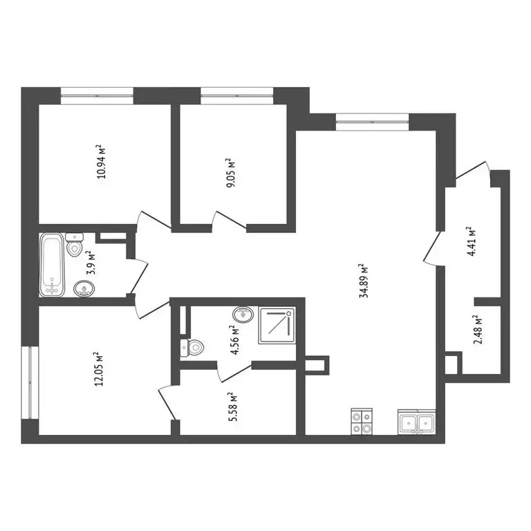 4-комнатная квартира: Тюмень, Ставропольская улица, 10 (87.9 м) - Фото 0