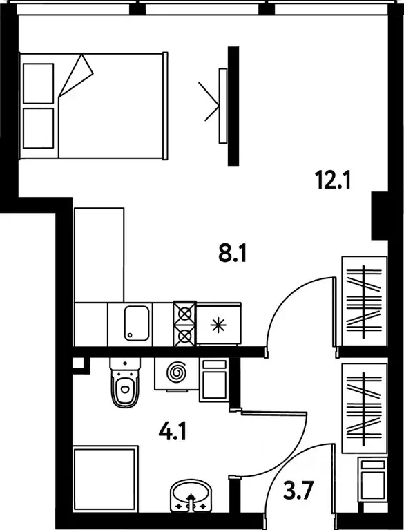 Студия Санкт-Петербург Московский просп., 115В (28.2 м) - Фото 0