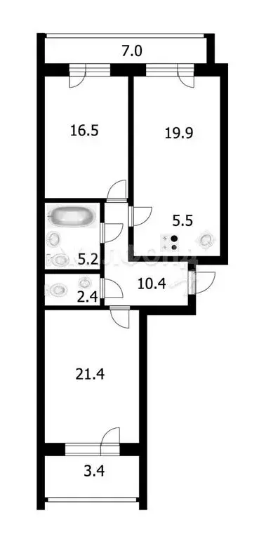 3-комнатная квартира: Новосибирск, Воинская улица, 69 (86.9 м) - Фото 0