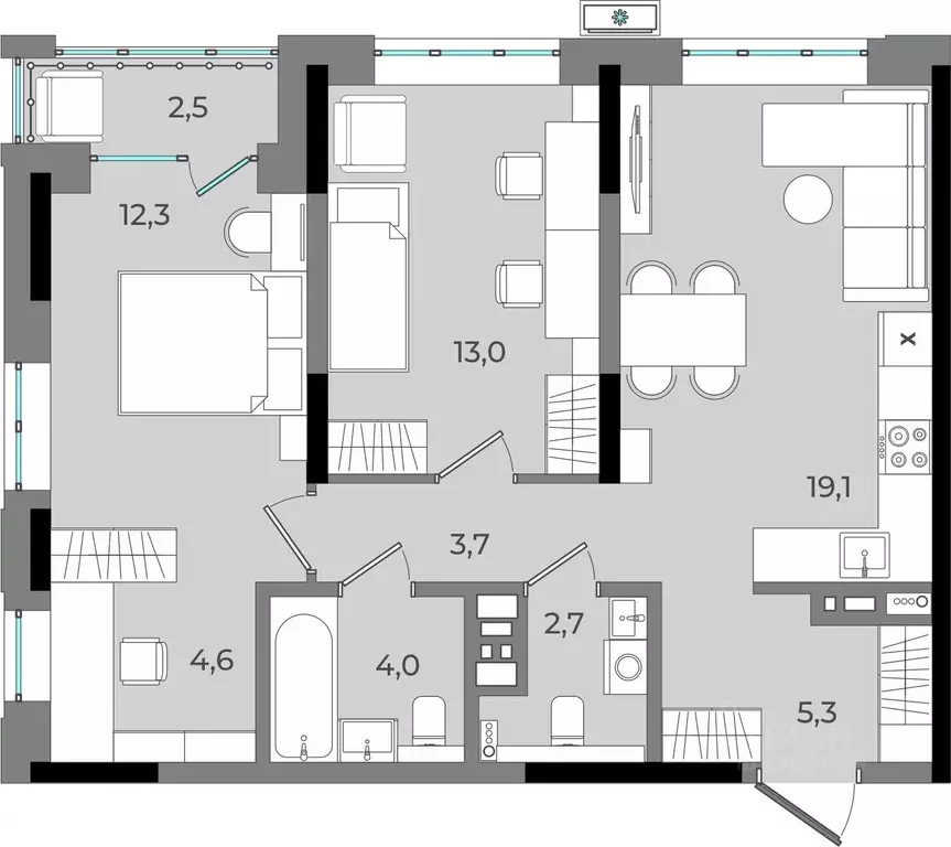 2-к кв. Удмуртия, Ижевск Северо-Западный жилрайон, 2-й мкр, Новый ... - Фото 0