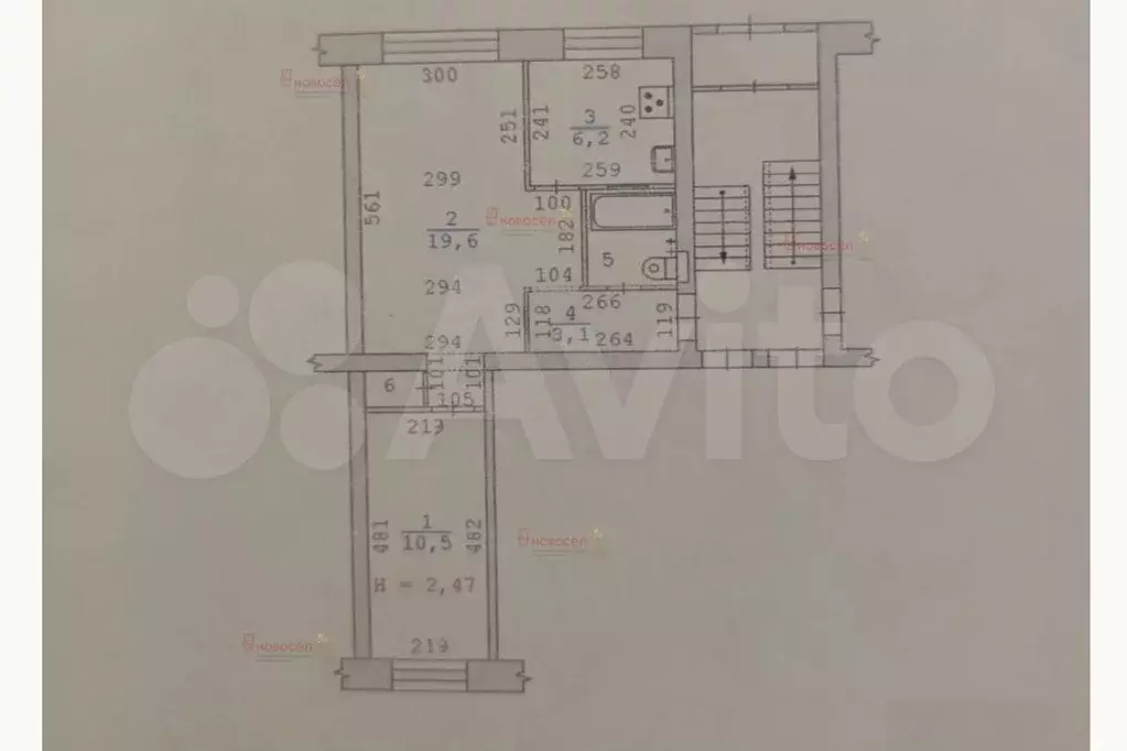 2-к. квартира, 43 м, 1/5 эт. - Фото 0