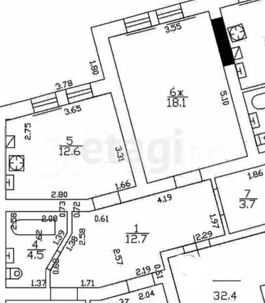 3-к. квартира, 77 м, 3/4 эт. - Фото 0