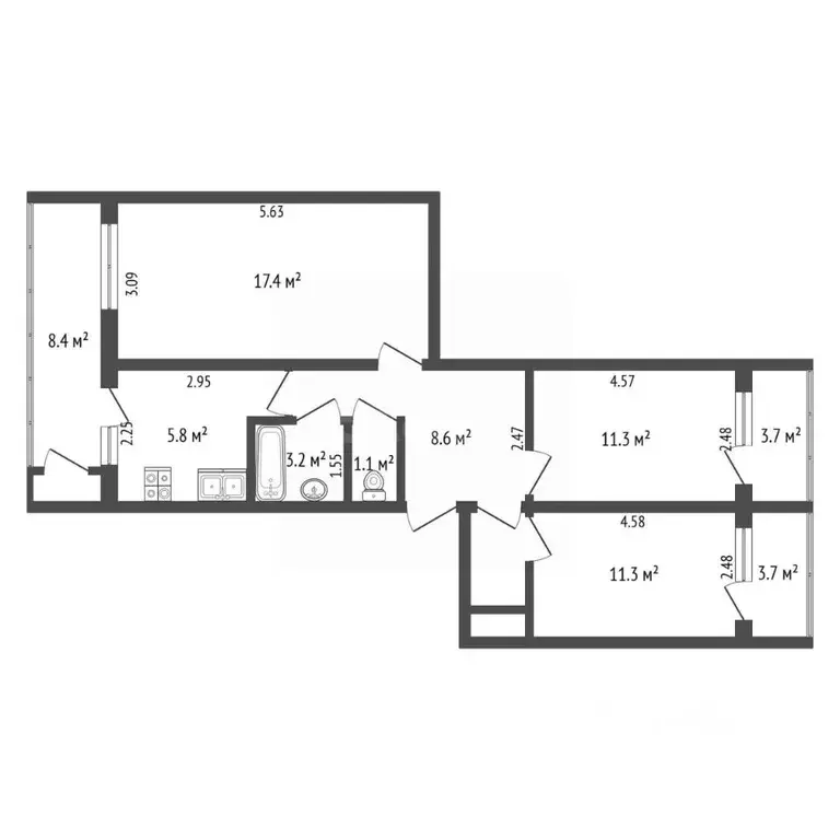 3-к кв. Крым, Ялта ул. Киевская, 86 (74.0 м) - Фото 2