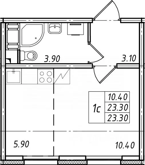 Студия Ленинградская область, Всеволожское городское поселение, пос. ... - Фото 2
