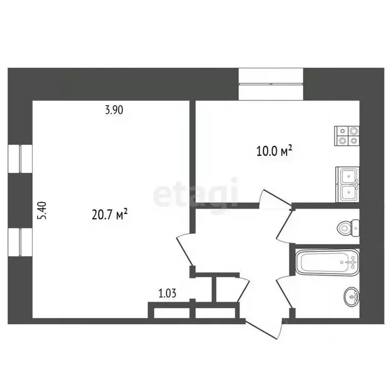 1-к кв. Ярославская область, Ярославль Балтийская ул., 5/24 (41.8 м) - Фото 2