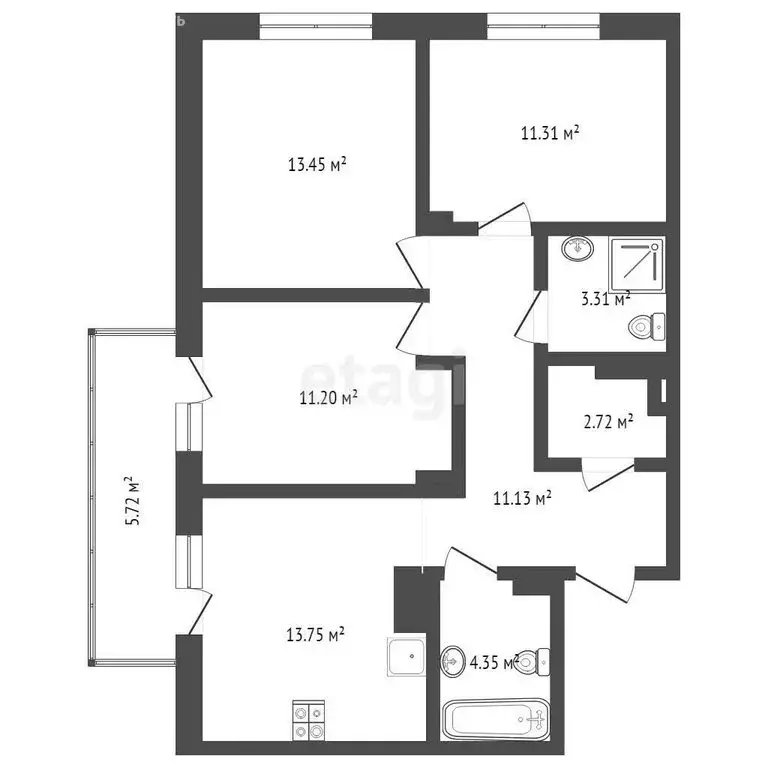 3-комнатная квартира: Пермь, улица Космонавта Леонова, 41/1 (73 м) - Фото 0