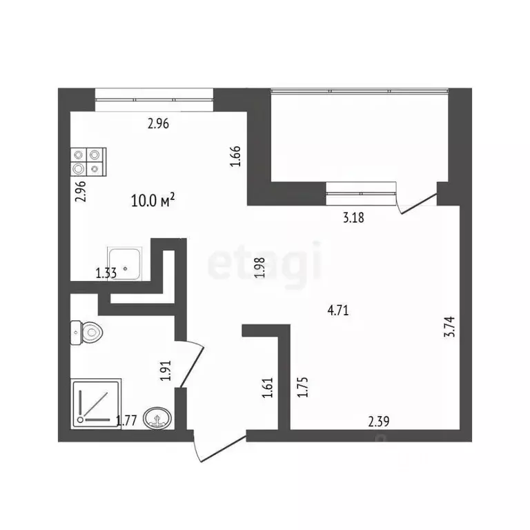 Студия Тюменская область, Тюменский муниципальный округ, д. Патрушева ... - Фото 2