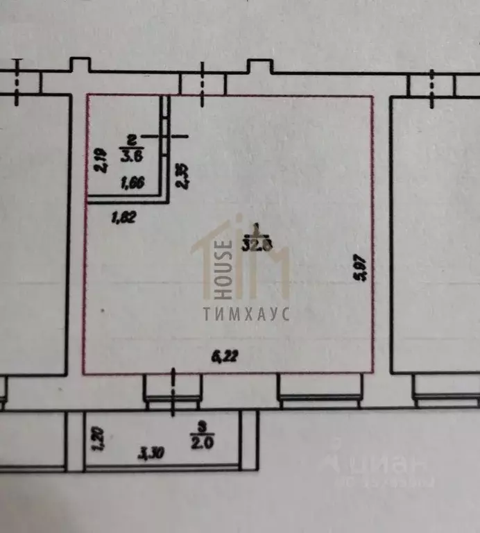 1-к кв. Омская область, Омск пос. Кордный, ул. 4-я Кордная, 56А (37.0 ... - Фото 2