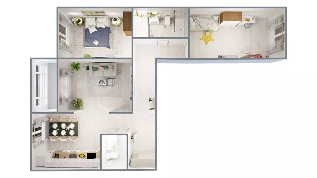 3-к кв. Новосибирская область, Новосибирск Самоцветы жилой комплекс ... - Фото 2