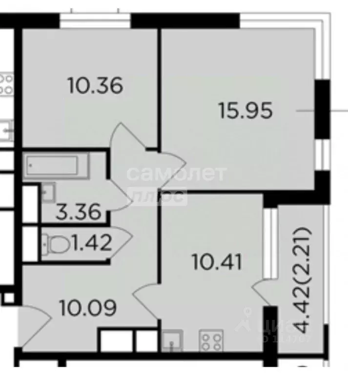 2-к кв. Московская область, Одинцово Микрорайон Клубничное Поле, 10 ... - Фото 2