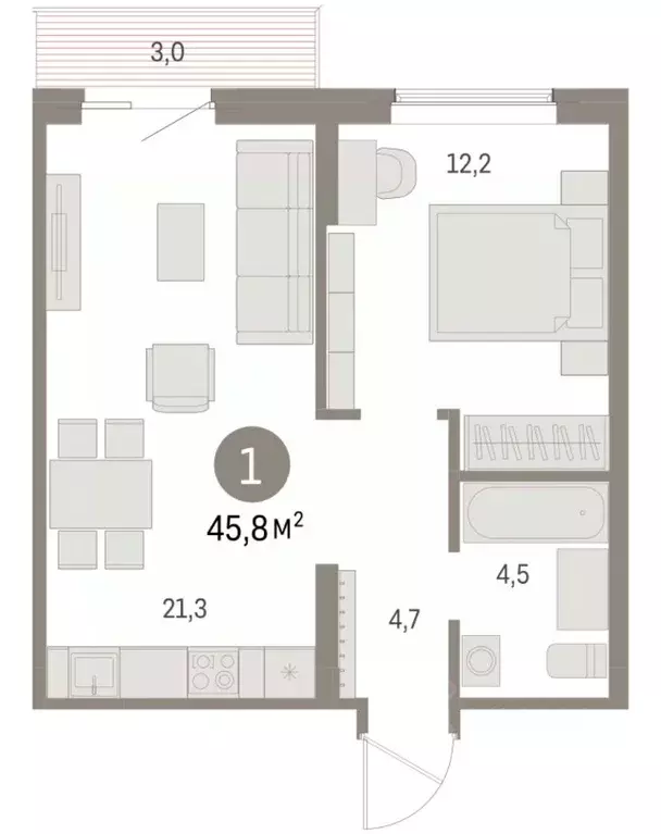 1-к кв. Курганская область, Курган Центральный жилрайон, Дом Кино ... - Фото 2