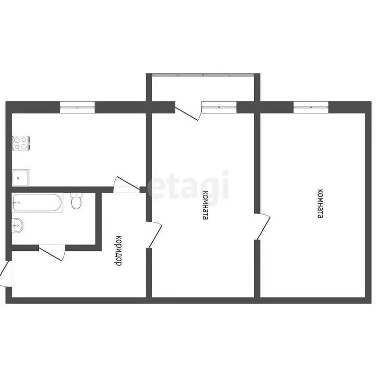 2-комнатная квартира: Златоуст, Таганайская улица, 202 (43.3 м) - Фото 1