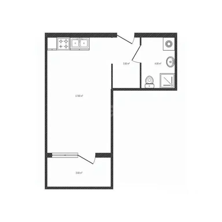 Студия Новосибирская область, Новосибирск Северо-Чемской жилмассив, ... - Фото 2