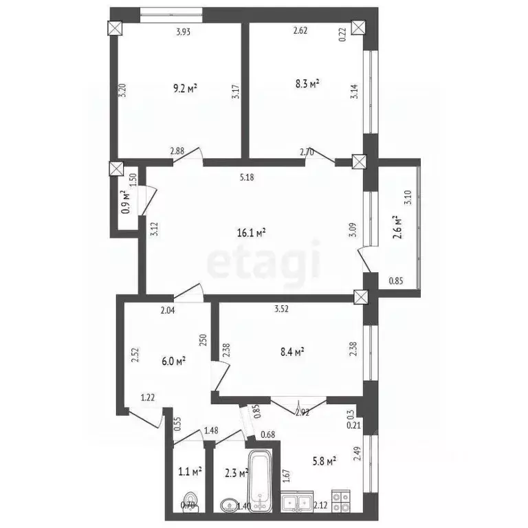 4-к кв. Краснодарский край, Темрюк ул. Ленина, 79 (58.1 м) - Фото 1