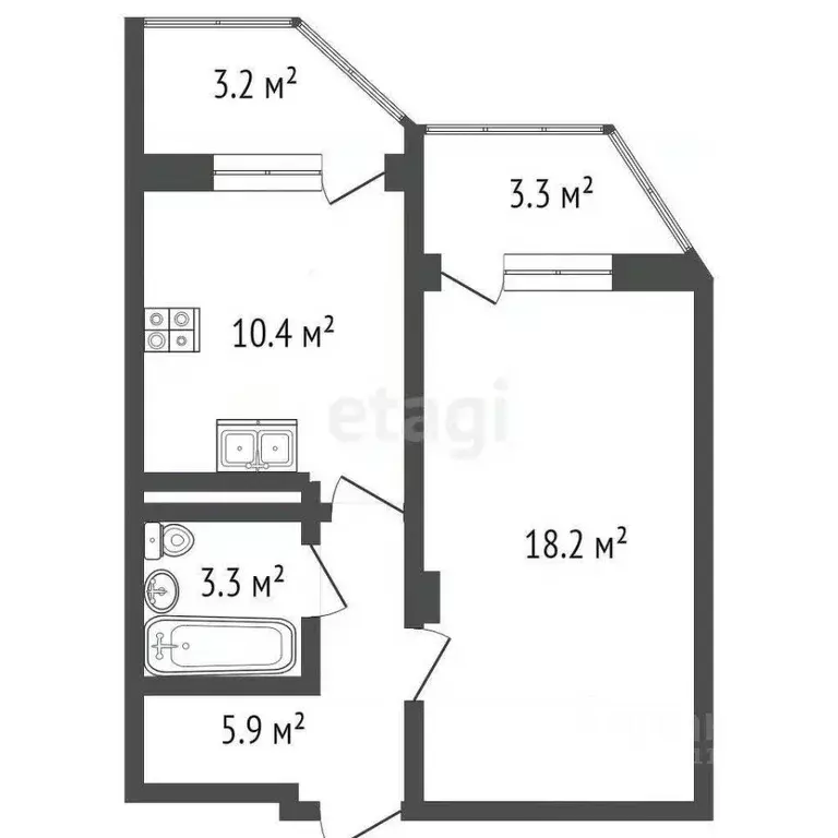 1-к кв. Краснодарский край, Анапа Крестьянская ул., 27к6 (37.8 м) - Фото 1