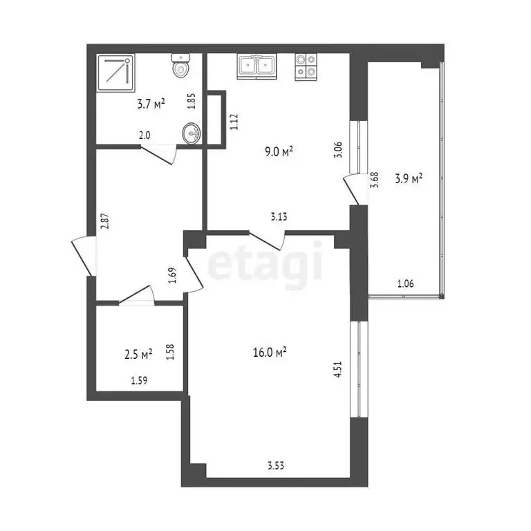 1-комнатная квартира: Самара, 7-я просека, 106 (36 м) - Фото 1