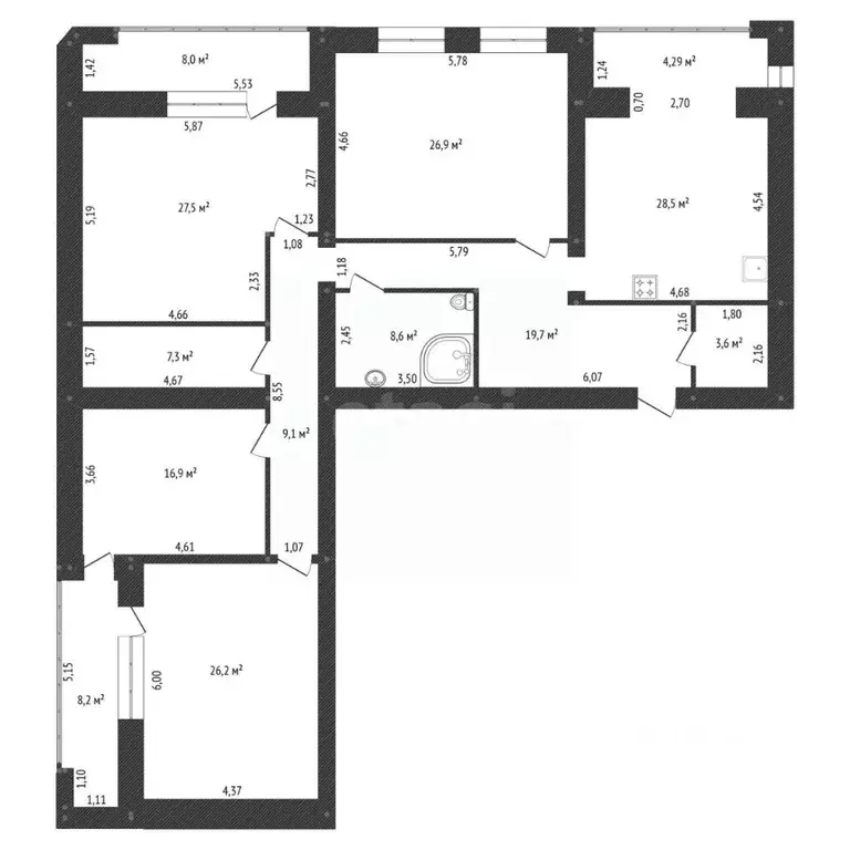 4-к кв. Башкортостан, Уфа ул. Рабкоров, 2/7 (174.1 м) - Фото 2