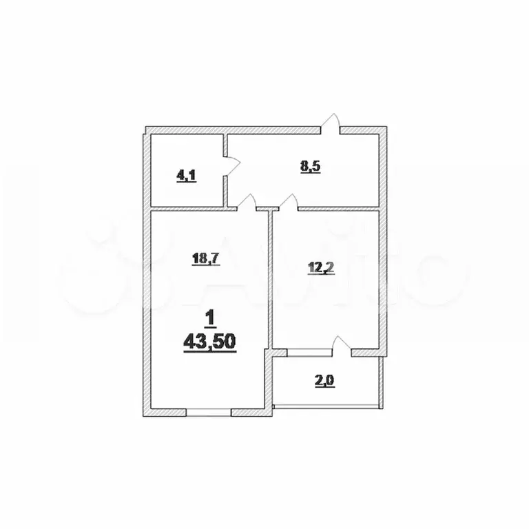 1-к. квартира, 43,5 м, 3/10 эт. - Фото 0