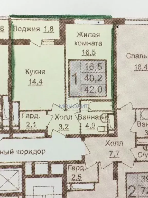 1-к кв. Московская область, Люберцы ул. Урицкого, 16к2 (42.0 м) - Фото 2