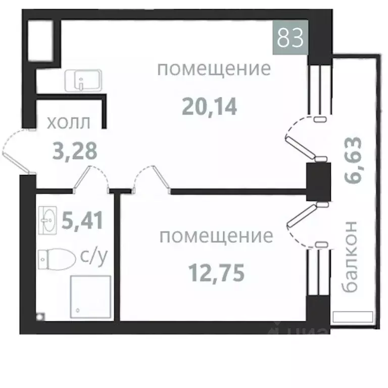 2-к кв. Калининградская область, Балтийск  (48.08 м) - Фото 0