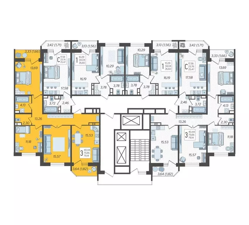 3-комнатная квартира: Краснодар, Уральская улица, 87/7 (79.14 м) - Фото 2