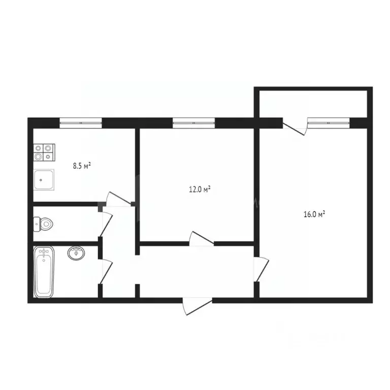 2-к кв. Тюменская область, Тюмень ул. Мельникайте, 128 (51.0 м) - Фото 1