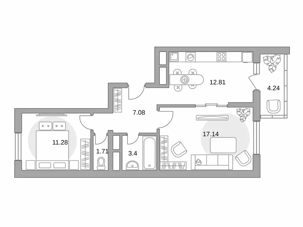 2-комнатная квартира: Балашиха, улица Лукино, 53А (57.66 м) - Фото 1