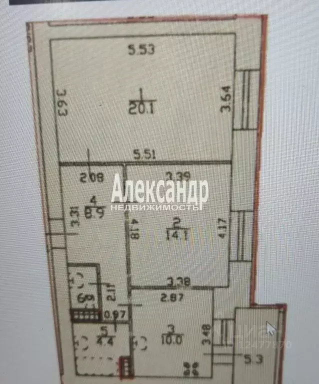 2-к кв. Санкт-Петербург ул. Бадаева, 14к1 (60.0 м) - Фото 1