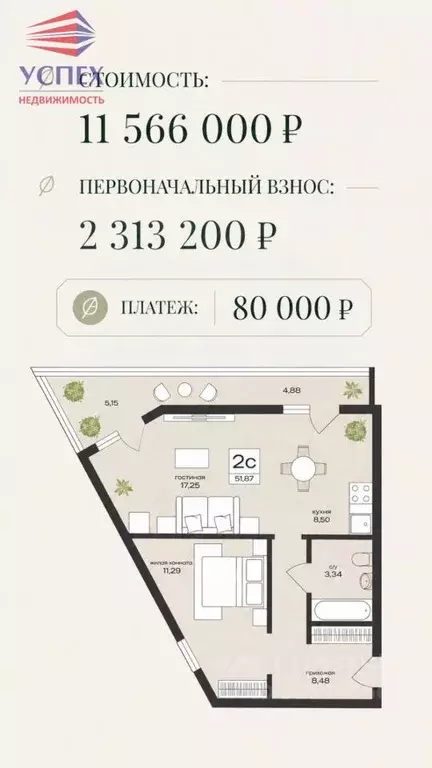 2-к кв. Московская область, Люберцы городской округ, Марусино пгт ул. ... - Фото 1