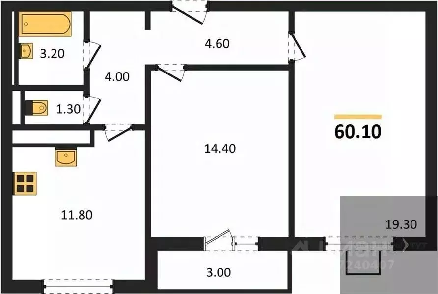2-к кв. Воронежская область, Воронеж ул. Загоровского, 5/4 (60.1 м) - Фото 0