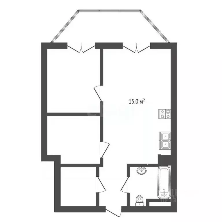 2-к кв. Крым, Ялта ул. Московская, 15к3 (65.0 м) - Фото 1