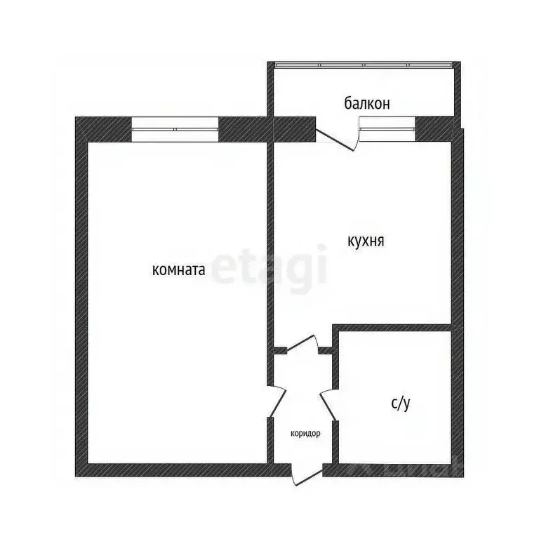 1-к кв. Белгородская область, Белгород ул. Губкина, 44в (28.8 м) - Фото 2