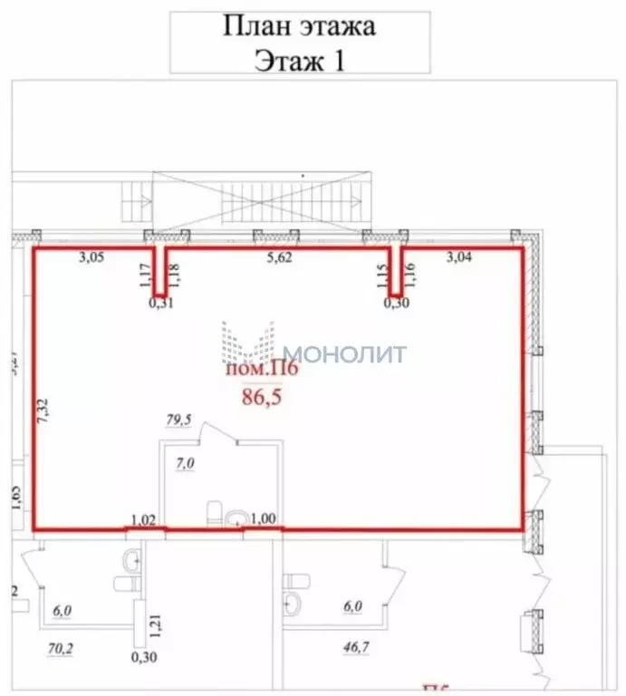 Помещение свободного назначения (86.5 м) - Фото 2
