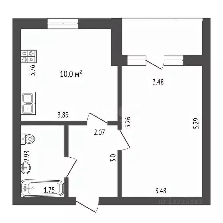 1-к кв. Вологодская область, Вологда ул. Карла Маркса, 19 (43.6 м) - Фото 2