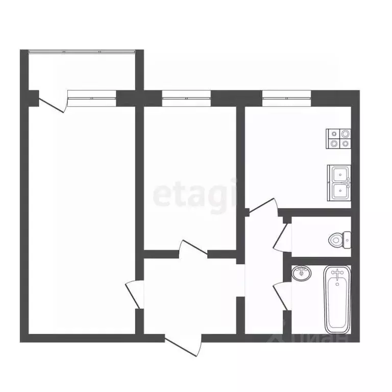 2-к кв. Ивановская область, Иваново Кохомское ш., 14 (52.9 м) - Фото 0