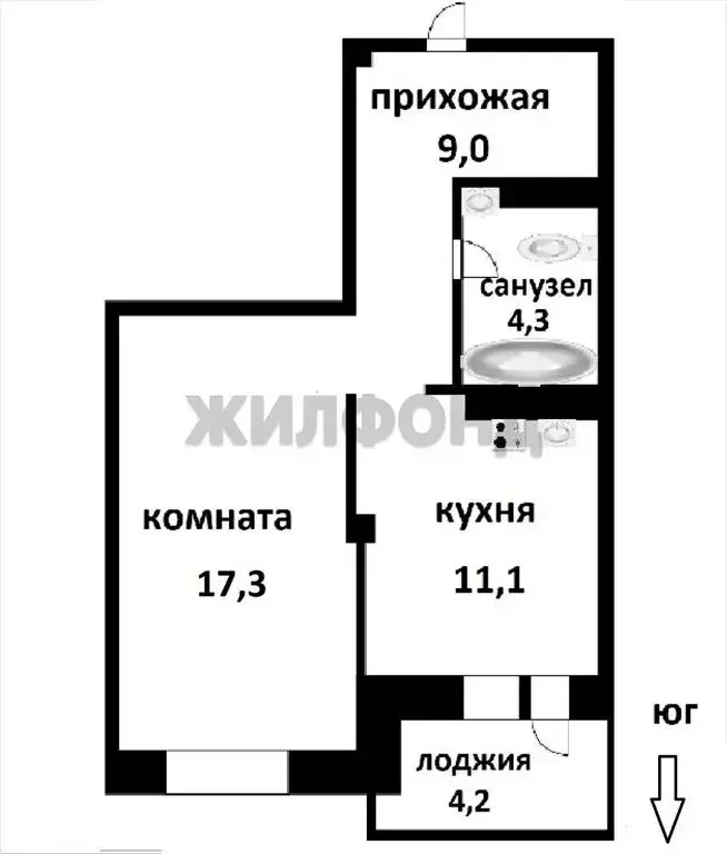 1-комнатная квартира: Новосибирск, Междуреченская улица, 3 (41.6 м) - Фото 1