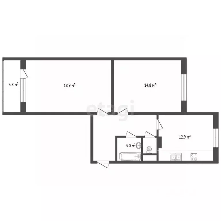 2-к кв. Москва Братиславская ул., 12 (58.6 м) - Фото 2