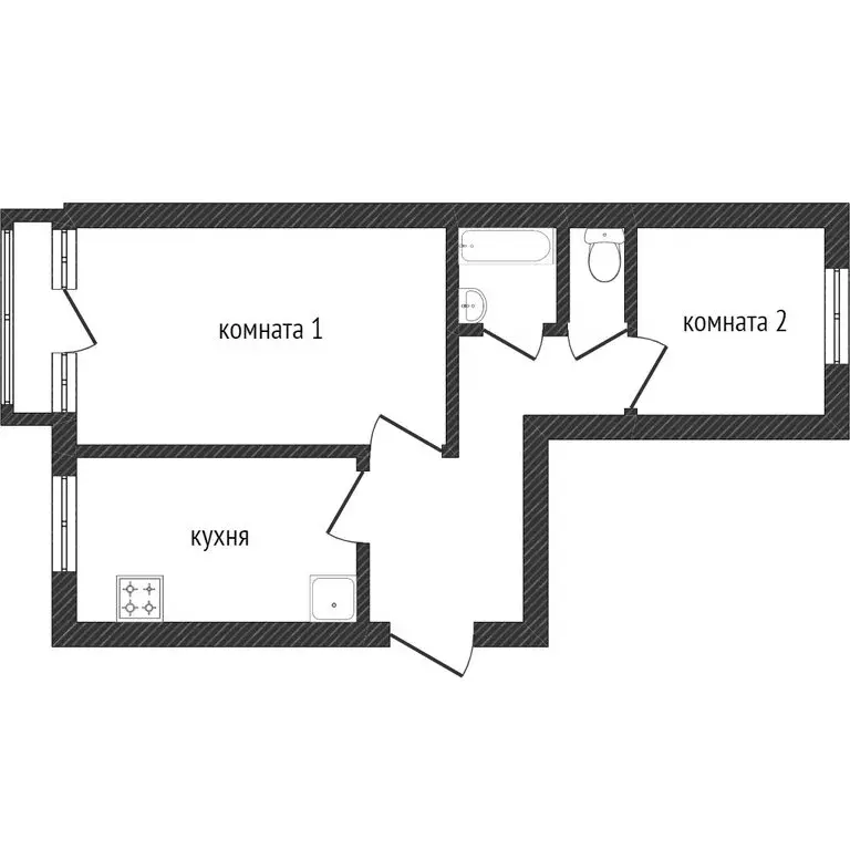 2-комнатная квартира: Златоуст, улица имени В.П. Чкалова, 2 (51.7 м) - Фото 1