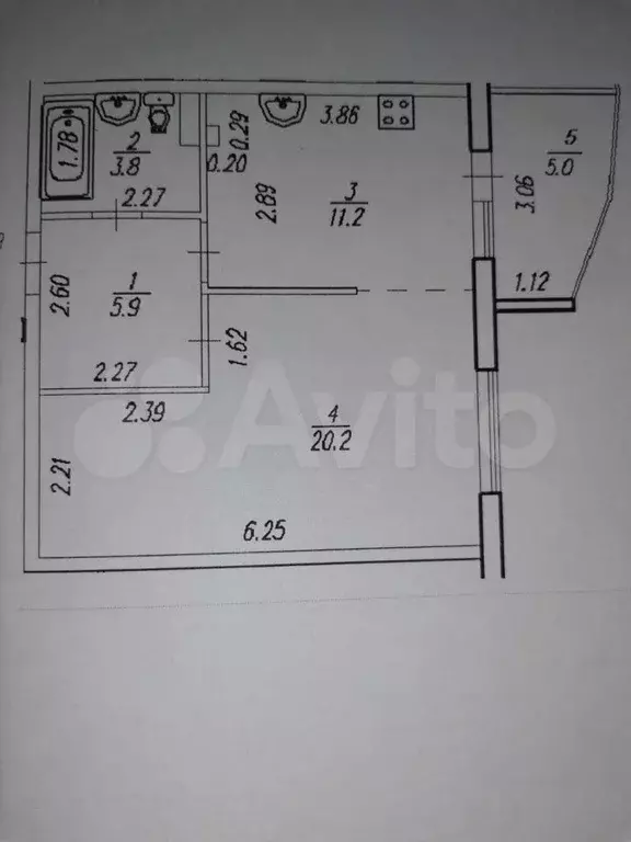 1-к. квартира, 41,1 м, 2/12 эт. - Фото 0