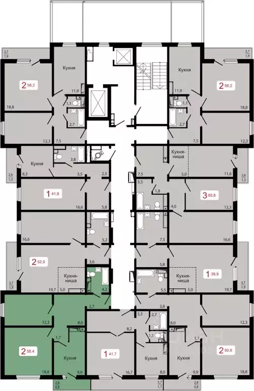 2-к кв. Красноярский край, Красноярск Пашенный мкр,  (58.4 м) - Фото 1