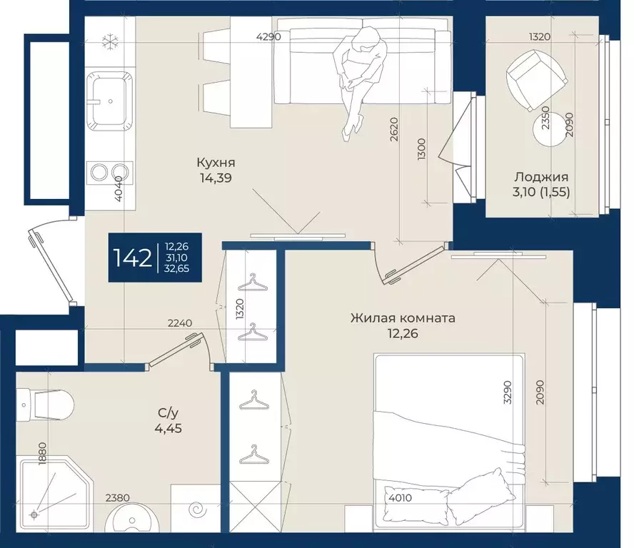 1-к кв. Ленинградская область, Ломоносовский район, Аннинское ... - Фото 1
